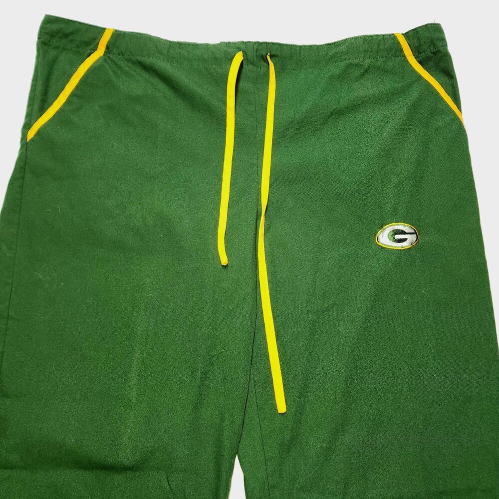 Green Bay Packers NFL Team Apparel Scrubs Pair Top & Bottom Men's Large EUC - Picture 12 of 15